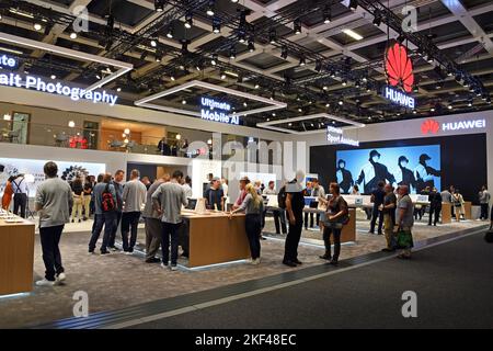 Der Firma Huawei, Internationale Funkausstellung IFA 2017, Berlin, Deutschland Stand Stockfoto