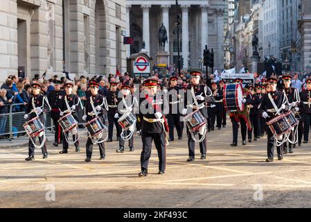 Kellswater Flöte Band bei der Lord Mayor's Show Parade 2022 in London, Großbritannien Stockfoto