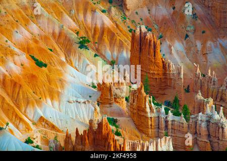 Felsformationen und Hoodoos, Bryce Canyon bei Sonnenaufgang, Bryce Point, Utah, Südwesten, USA, Nordamerika Stockfoto