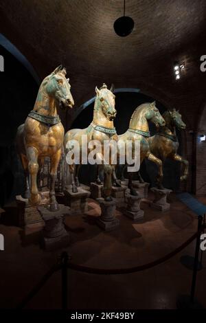 Quadriga des Markusdoms im Museo di San Marco, Dommuseum in San Marco, Venezia, Veneto, Italien Stockfoto