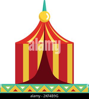 Gestreiftes Zelt-Symbol. Zirkus zeigen. Kirmes-Symbol Stock Vektor
