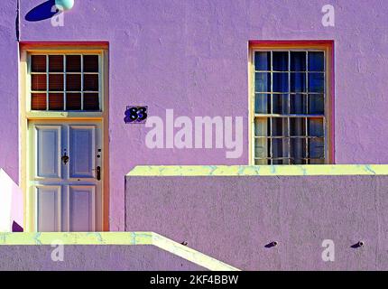 Farbige Häuser in Bo-Kaap, malayisch, moslimisches Viertel, Kapstadt, West Kap, Western Cape, Südafrika, Afrika, Malaienviertel, Stockfoto