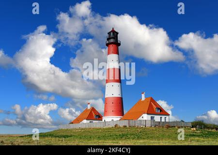 Leuchtturm von Westerhever, Westerheversand St. Peter Ording Stockfoto