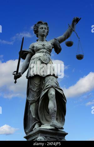 Die Justitia in Frankfurt am Main, Bundesrepublik Deutschland Stockfoto