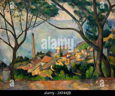 Das Meer in L'Estaque hinter Bäumen, Paul Cezanne, 1878-1879, Musée National Picasso, Paris, Frankreich, Europa Stockfoto