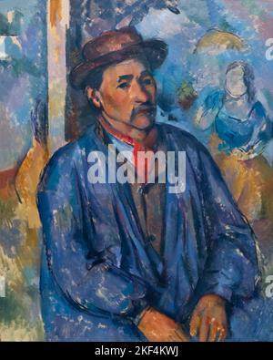 Man in a Blue Smock, Paul Cezanne, ca. 1896-1897, Kimbell Art Museum, Fort Worth, Texas, Stockfoto