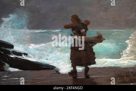 The Gale, Winslow Homer, 1883-1893, Worcester Art Museum, Worcester, Massachusetts, USA Stockfoto