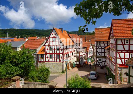 Bundesrepublik Deutschland, Hessen, Bad Orb, Kirchgasse Stockfoto