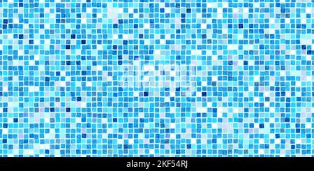 Himmelblau Swimmingpool Mosaik Fliesen nahtlose Muster Stock Vektor