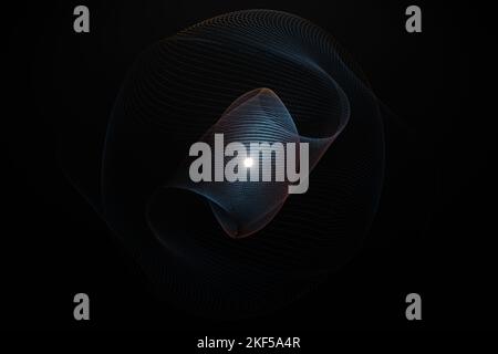Schöne geometrische bunte abstrakte Bild in Spirale. Dynamische Starburst-Welle. 3D Rendering Illustration Hintergrund Muster für Design. Stockfoto