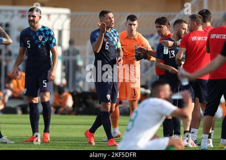 Riad, Saudi-Arabien. 16.. November 2022. RIAD, SAUDI-ARABIEN - 16. NOVEMBER: Dejan Lovren aus Kroatien während des internationalen Freundschaftsspiel zwischen Saudi-Arabien und Kroatien im Prince Faisal bin Fahd Stadium am 16. November 2022 in Riad, Saudi-Arabien. Foto: Goran Stanzl/PIXSELL Credit: Pixsell Foto- und Videoagentur/Alamy Live News Stockfoto