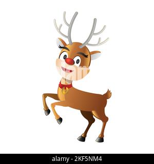 Cliparts von Cartoon-Version von Rentieren in der weihnachtszeit, Vektor-Illustration Stock Vektor