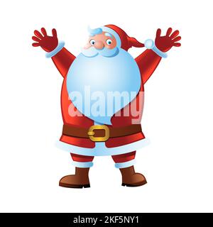 Clipart der Cartoon-Version von santa claus heben Hand in der weihnachtszeit, Vektor-Illustration Stock Vektor