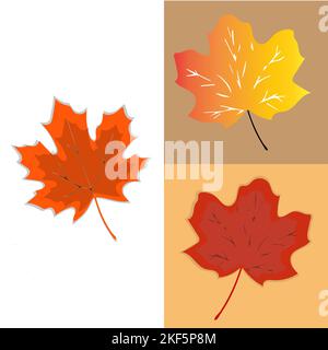 Herbst Blatt. Herbst Ahorn Blatt auf einem weißen Hintergrund. Vector Illustration Stock Vektor