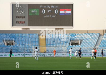 Riad, Saudi-Arabien. 16.. November 2022. RIAD, SAUDI-ARABIEN - 16. NOVEMBER: Während des internationalen Freundschaftsspiel zwischen Saudi-Arabien und Kroatien im Prince Faisal bin Fahd Stadium am 16. November 2022 in Riad, Saudi-Arabien. Foto: Goran Stanzl/PIXSELL Credit: Pixsell Foto- und Videoagentur/Alamy Live News Stockfoto