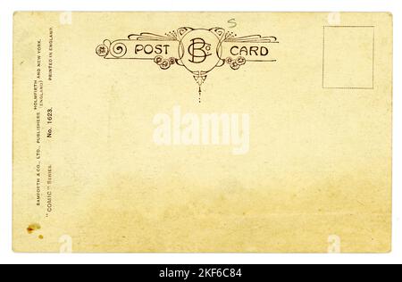 Umkehrbuchung der ursprünglichen Post-WW1-Ära-Postkarte nicht verbucht. Etwa 1919, 1920, Großbritannien Stockfoto