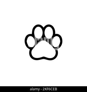 Set mit Tierpfoten-Aufdruck. Hund oder Katze Fußabdruck Vektor Grafik Paw Prints, Symbol. Vektorpfote. Hund, Welpe, Katze, Bär, Wolf. Beine. Fußabdrücke. Stock Vektor