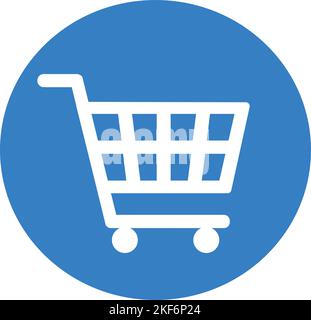 Weißes Warenkorbsymbol. Konzept des Online-Shops Stock Vektor