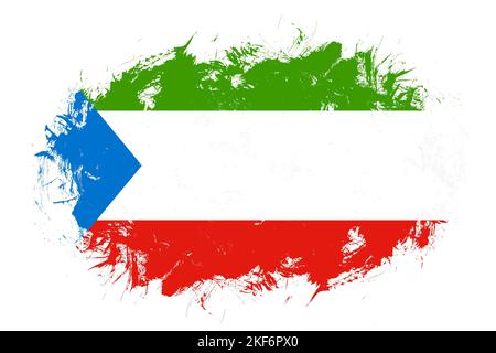 Äquatorialguinea-Flagge auf abstraktem Pinselhintergrund Stockfoto