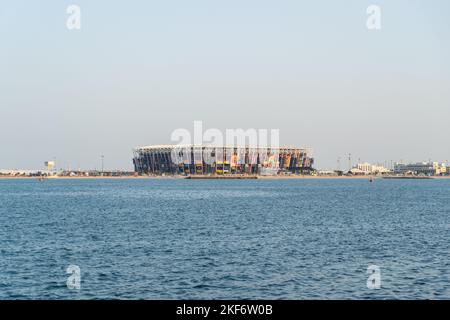 Stadium 974, früher bekannt als Ras Abu Aboud Stadium, ist ein Fußballstadion, das in Doha, Katar, für die FIFA-Weltmeisterschaft 2022 gebaut wird. Stockfoto