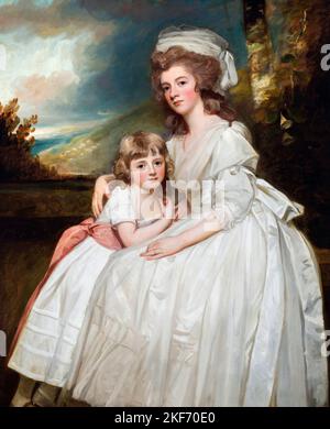 Mrs. Richard Pryce Corbet und ihre Tochter Mary von George Romney (1734-1802), Öl auf Leinwand, 1783 Stockfoto