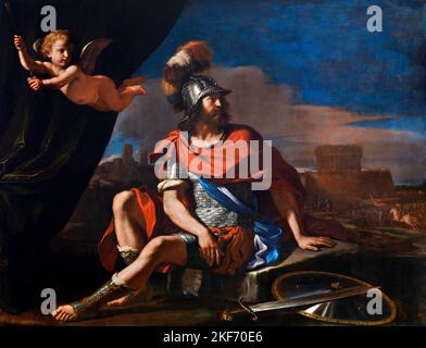 Mars mit Amor von Il Guercino (Giovanni Francesco Barbieri, 1591-1666), Öl auf Leinwand, 1649 Stockfoto