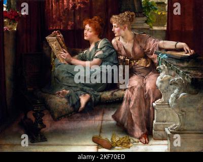 Lawrence Alma-Tadema. Gemälde mit dem Titel „Comparison“ des britisch-niederländischen Künstlers Sir Lawrence Alma-Tadema (/B. Lourens Alma Tadema, 1836-1912), Öl auf Leinwand, 1892 Stockfoto