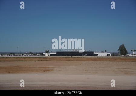 Flugzeug, das von La paz abfliegt baja california mexico Blick von der Kabine Stockfoto