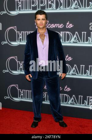West Hollywood, Ca. 15.. November 2022. Spencer Boldman nimmt am November15. 2022 an der Los Angeles Premiere von Hulus „Welcome to Chippendales“ im Pacific Design Center in West Hollywood, Kalifornien, Teil. Kredit: Koi Sojer/Snap'n U Fotos/Media Punch/Alamy Live Nachrichten Stockfoto