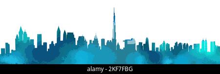 Hellblaue City Abstraction. Skyline moderne Stadt. Vektorgrafik Stock Vektor