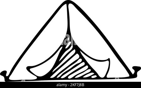Handgezeichnetes Zelt-Doodle-Symbol. Vektor Camp Zelt Illustration. Stock Vektor