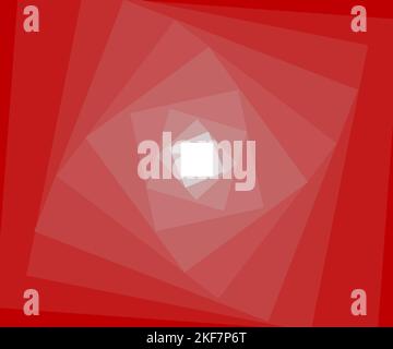 Abstrakter roter Hintergrund von Quadraten von dunkelrotem Farbton bis zu weißem, kreativem Design Stockfoto