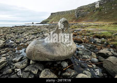 Der Schuh des Riesen am Giant's Causeway, Nordirland Stockfoto