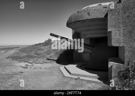 Deutsche Batterie Longues sur Mer in BW Stockfoto