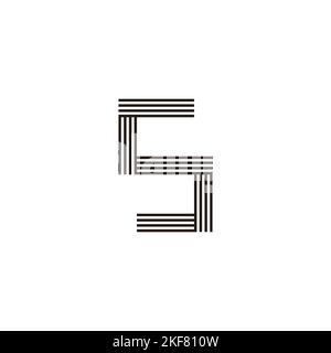 Buchstabe S gestreift, falten geometrisches Symbol einfaches Logo Vektor Stock Vektor