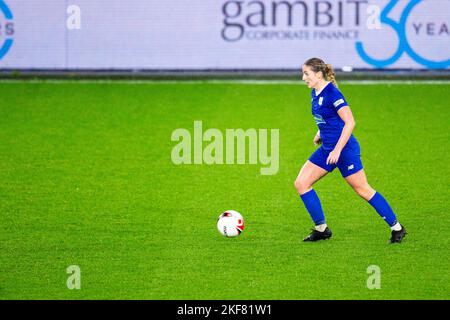 Cardiff, Großbritannien. 16.. November 2022. Hannah Power von Cardiff City in Aktion. Cardiff City gegen Abergavenny beim Genero Adran Premier im Cardiff City Stadium am 16.. November 2022. Quelle: Lewis Mitchell/Alamy Live News Stockfoto