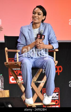 Rosario Dawson moderiert Fragen und Antworten auf der C2E2 2022 (Chicago Comic and Entertainment Expo) auf dem McCormick Place am Sonntag, 7. August 2022 in Chicago, IL, USA mit: Rosario Dawson wo: Chicago, Illinois, USA Wann: 07 Aug 2022 Credit: Adam Bielawski/WENN.com Stockfoto