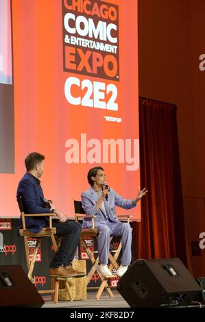 Rosario Dawson moderiert Fragen und Antworten auf der C2E2 2022 (Chicago Comic and Entertainment Expo) auf dem McCormick Place am Sonntag, 7. August 2022 in Chicago, IL, USA mit: Rosario Dawson wo: Chicago, Illinois, USA Wann: 07 Aug 2022 Credit: Adam Bielawski/WENN.com Stockfoto