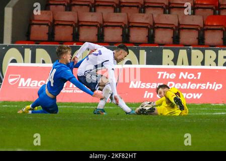 Glasgow, Großbritannien. 16.. November 2022. Schottland spielte Island in der EUFA European Under 19 Championship 2023 im Firhill Stadium, Glasgow, Schottland, Großbritannien. Island gewann mit 1 - 0 und das Siegertor für Island wurde von Orri Oskarsson erzielt. Kredit: Findlay/Alamy Live Nachrichten Stockfoto