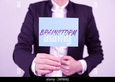 Konzeptionelle Bildunterschrift Brainstorm. Geschäftskonzept Lösen Sie ein Problem oder entwickeln Sie neue Ideen durch eine Diskussion Stockfoto