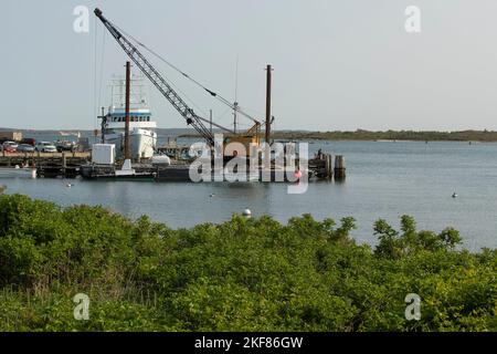 Gelegen an der Südwestspitze von Falmouth, Mass, (Cape Cod). Woods Hole bezeichnet eine Meerenge, die Cape Cod von den Elizabeth-Inseln trennt. Es gibt RE Stockfoto