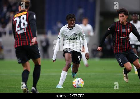 Saitama, Japan. 16.. November 2022. Junior Awusi (Frankfurt) Fußball: Fußball-Bundesliga Japan Tour 2022 Spiel zwischen Urawa Red Diamonds 4-2 Eintracht Frankfurt im Saitama Stadium 2002 in Saitama, Japan . Quelle: Naoki Morita/AFLO SPORT/Alamy Live News Stockfoto