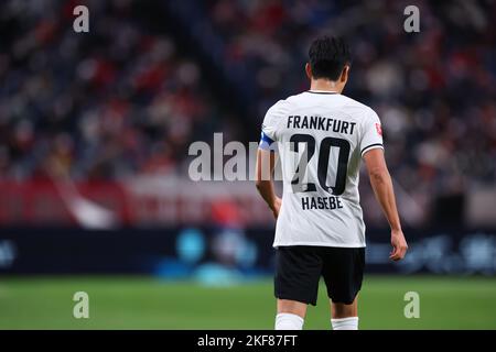 Saitama, Japan. 16.. November 2022. Makoto Hasebe (Frankfurt) Fußball/Fußball : Japan-Bundesliga Tour 2022 Spiel zwischen Urawa Red Diamonds 4-2 Eintracht Frankfurt im Saitama Stadium 2002 in Saitama, Japan . Quelle: Naoki Morita/AFLO SPORT/Alamy Live News Stockfoto