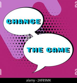 Konzeptionelle Darstellung Change the Game, Unternehmensübersicht Machen Sie eine Bewegung etwas anderes, neue Strategien Stockfoto