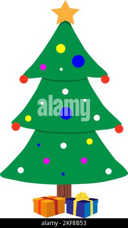Fröhliche weihnachtsbaum Vektor-Illustration Stock Vektor