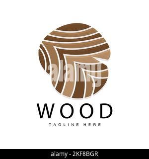 Holz Schicht Logo Baum Rinde Struktur Design Wald Vorlage Vektor Stock Vektor