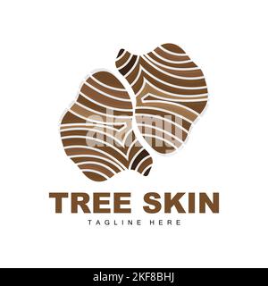 Holz Schicht Logo Baum Rinde Struktur Design Wald Vorlage Vektor Stock Vektor