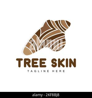 Holz Schicht Logo Baum Rinde Struktur Design Wald Vorlage Vektor Stock Vektor