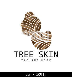 Holz Schicht Logo Baum Rinde Struktur Design Wald Vorlage Vektor Stock Vektor