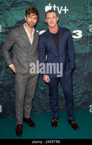 NEW YORK, NEW YORK - 16. NOVEMBER: Michiel Huisman und Luke Evans besuchen Apple TV+s 'Echo 3' New York Premiere am 16. November 2022 im Walter Reade Theater in New York City. Stockfoto